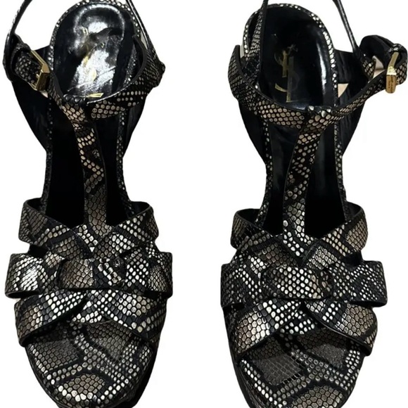 YSL Metallic snakeskin Tribute heels sz 39 - Picture 2 of 5
